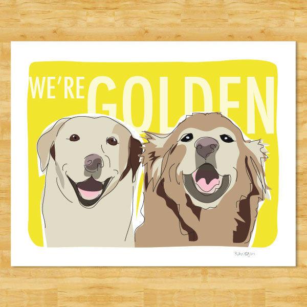 Golden Retriever and Labrador Retriever Art Print