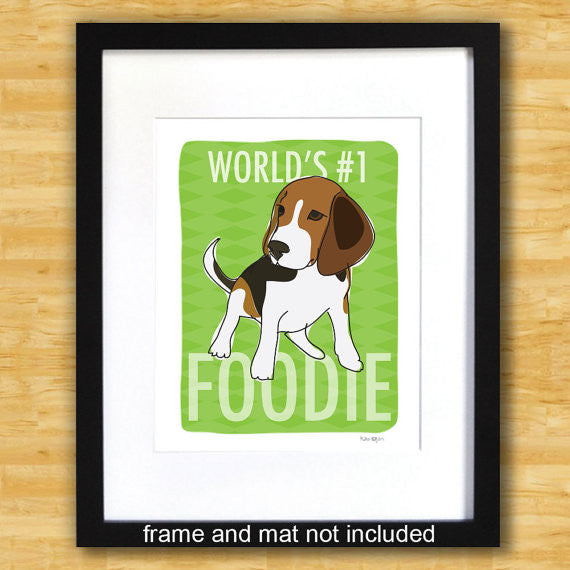 Beagle Art Print - World's Number One Foodie