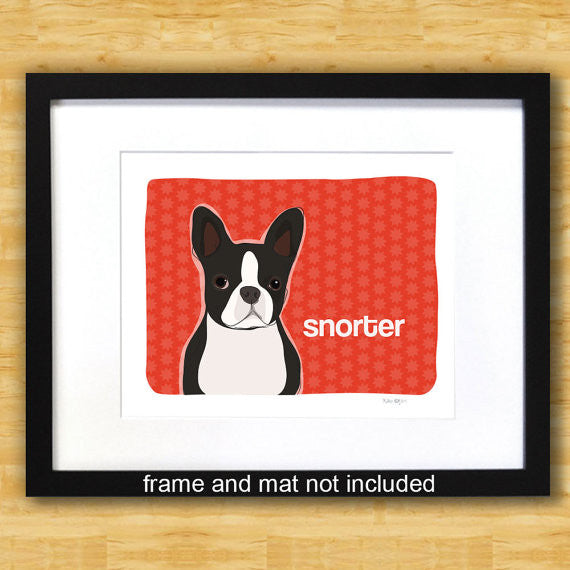 Boston Terrier Art Print - Snorter