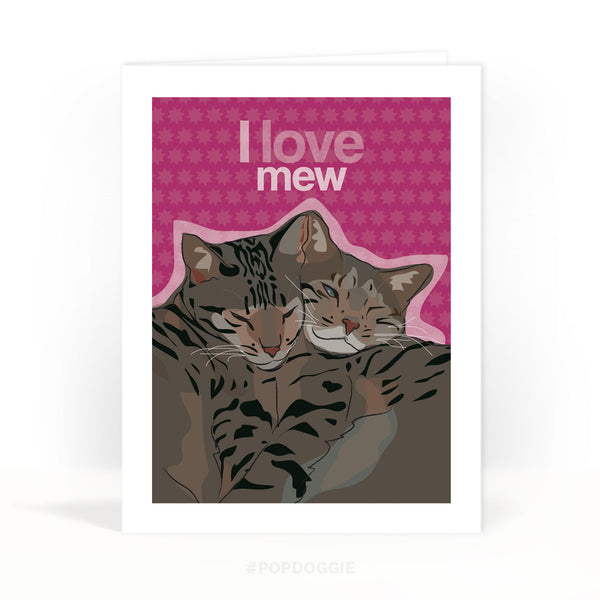 Cat Valentines Day Card - I Love Mew