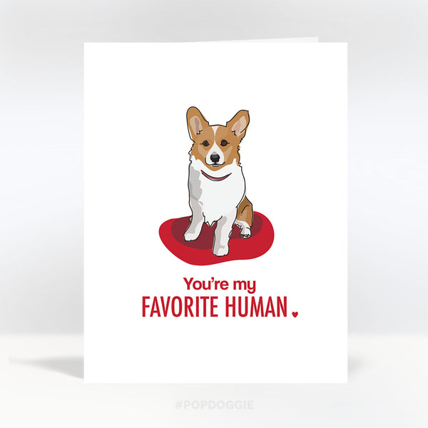Corgi Valentines Card - You are My Favorite Human