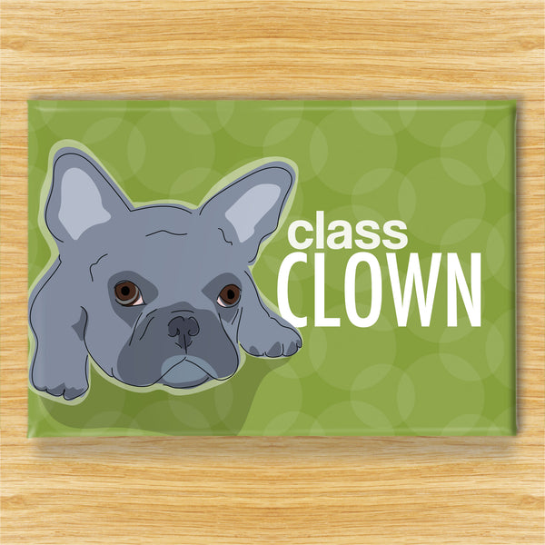 French Bulldog Magnet - Class Clown - Blue Frenchie