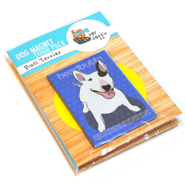 Bull Terrier Dog Magnet Four Pack