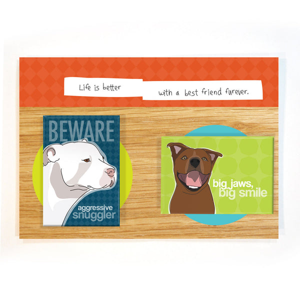 Pit Bull Dog Magnet Four Pack