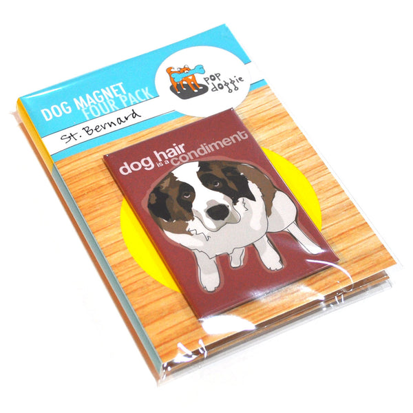 St Bernard Dog Magnet Four Pack