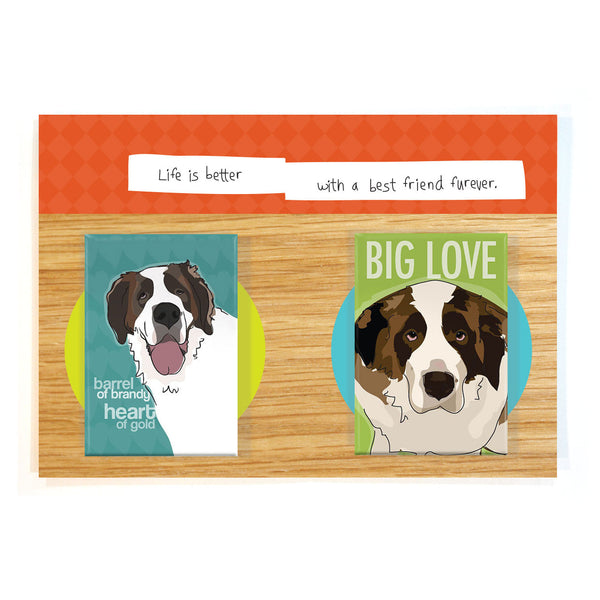 St Bernard Dog Magnet Four Pack