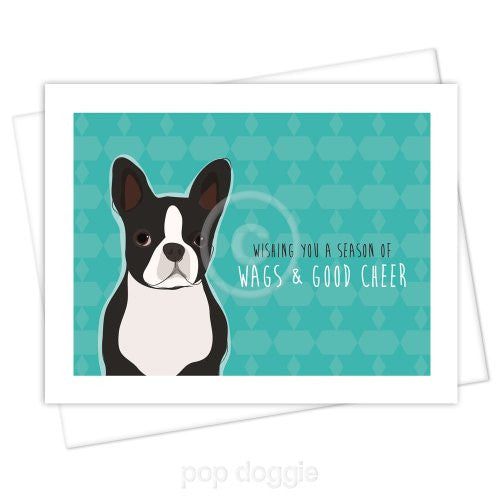 Boston Terrier Christmas Card