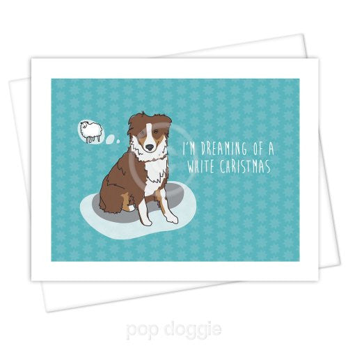 Australian Shepherd Christmas Card