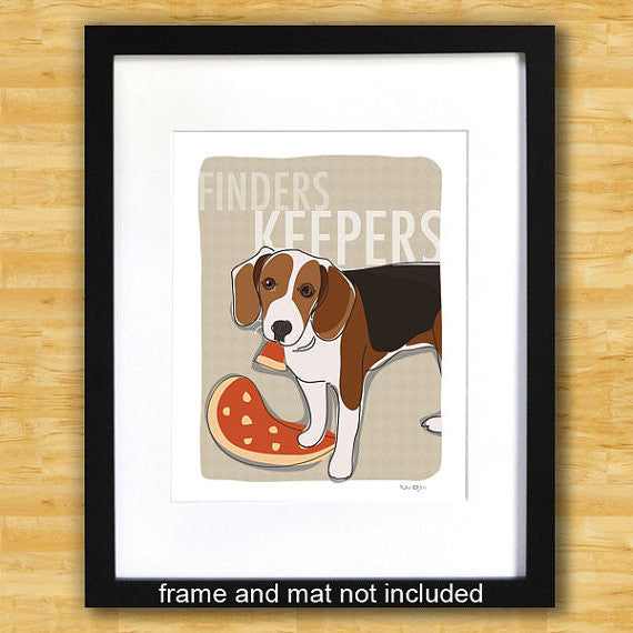 Beagle Art Print - Finders Keepers
