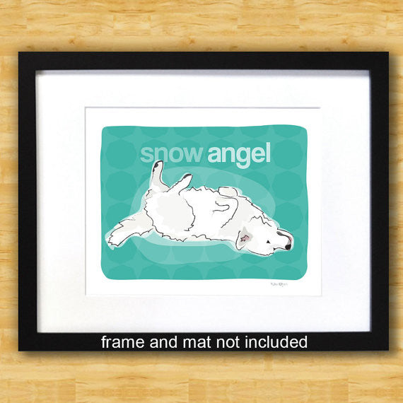 Great Pyrenees Art Print - Snow Angel