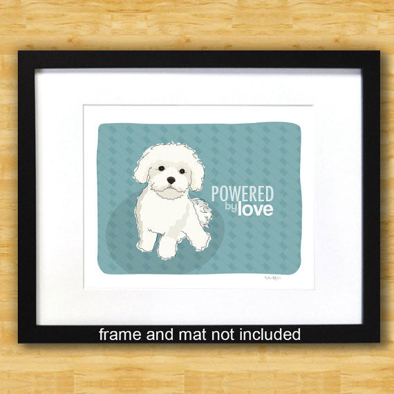 Maltese Art Print - Powered by Love