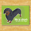 Black Dachshund Magnet - Life is Short