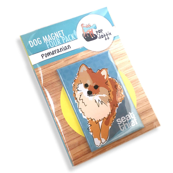 Pomeranian Dog Magnet Four Pack