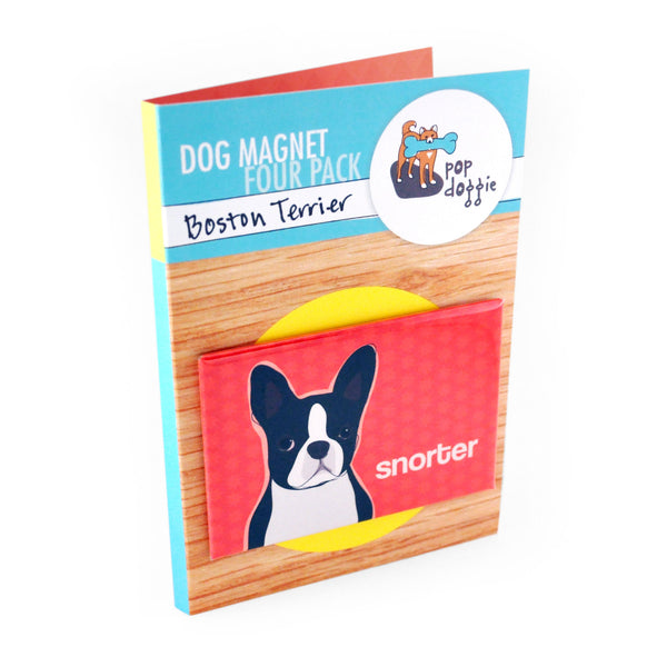 Boston Terrier Dog Magnet Four Pack