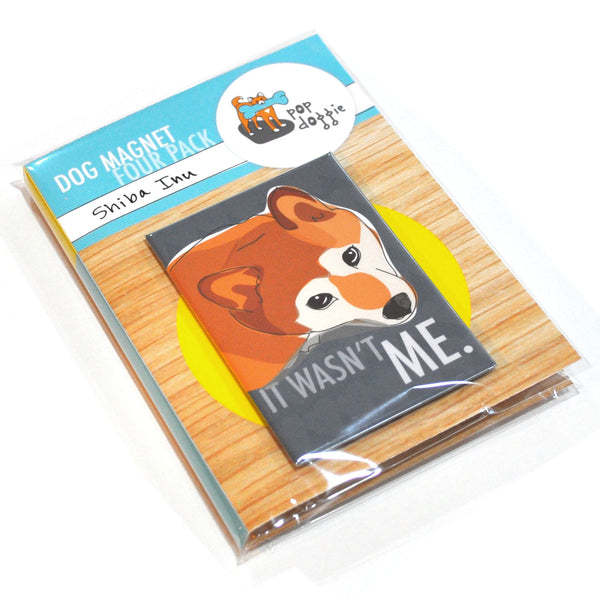 Shiba Inu Dog Magnet Four Pack I