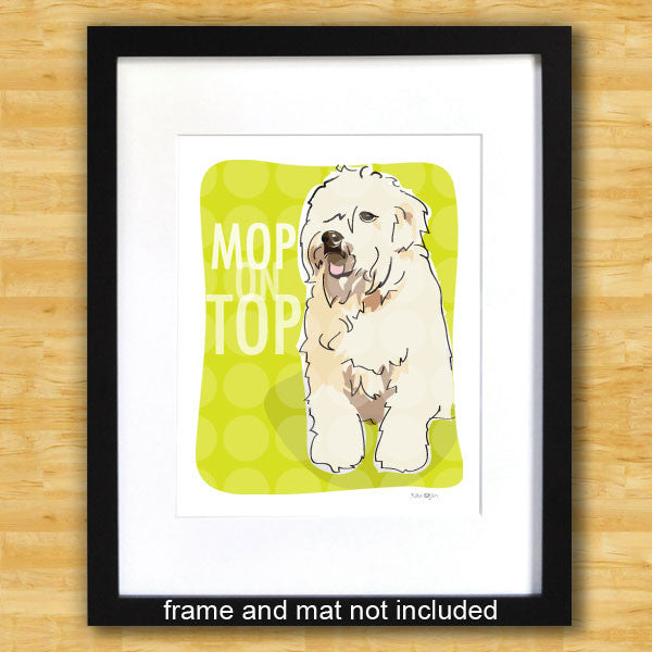 Wheaten Terrier Art Print - Mop on Top